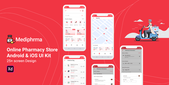 Mediphrma – Online Pharmacy Store Android & IOS UI Kit